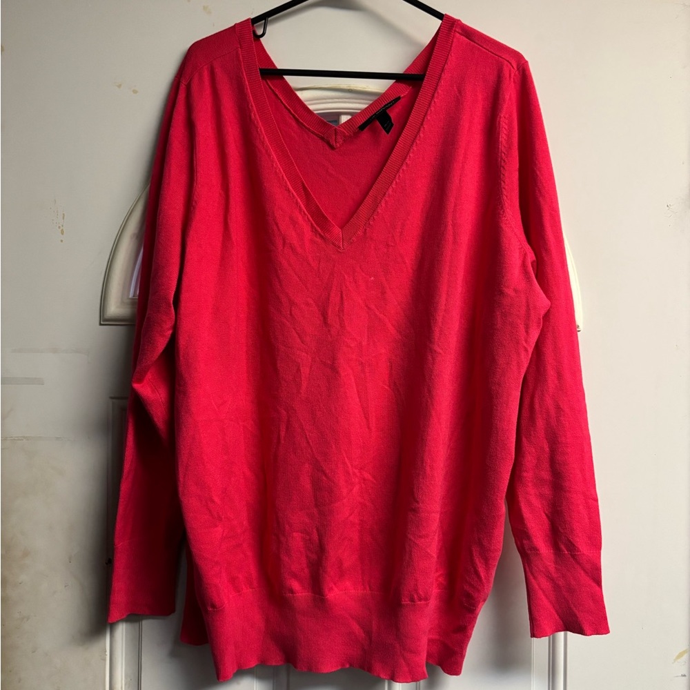 Lane Bryant Red V-Neck Sweater for Women